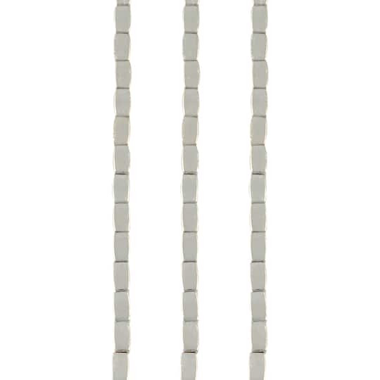 Silver Metal Square Tube Beads, 5mm by Bead Landing™